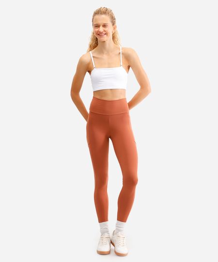 calça legging cintura alta com bolso esportiva ace marrom G