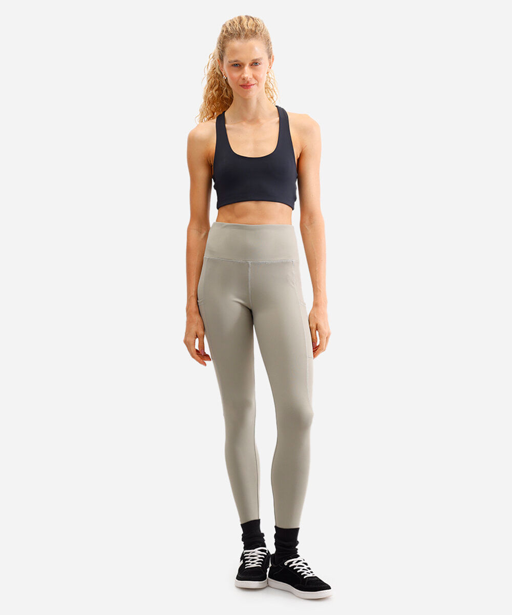 calça legging esportiva ace com bolsos verde