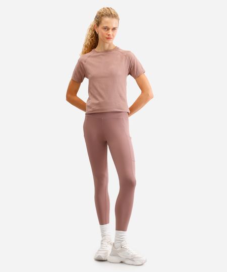calça legging esportiva ace com bolsos rosa P