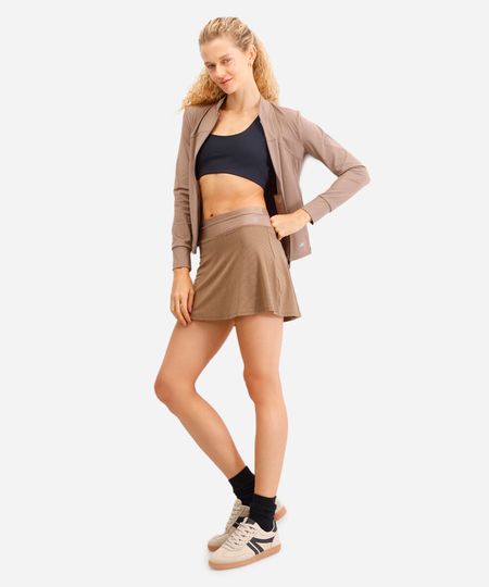short saia feminino esportivo ace com bolso marrom P short saia feminino esportivo ace com bolso marrom P