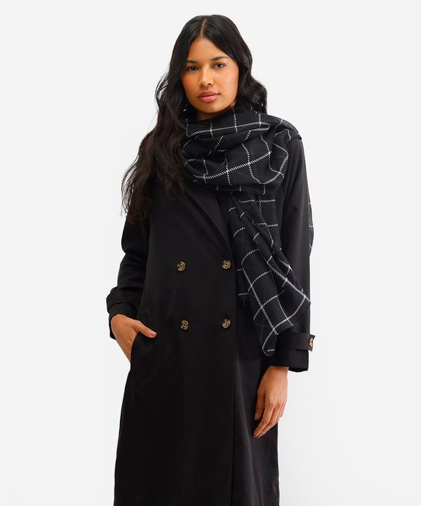 lenço feminino xadrez preto UNICO