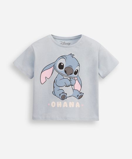 camiseta de algodão infantil stitch azul 1 camiseta de algodão infantil stitch azul 1