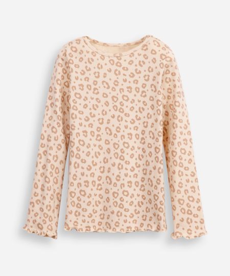blusa de algodão infantil manga longa animal print bege 3 blusa de algodão infantil manga longa animal print bege 3