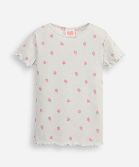 blusa de algodão infantil moranguinho canelado verde 5