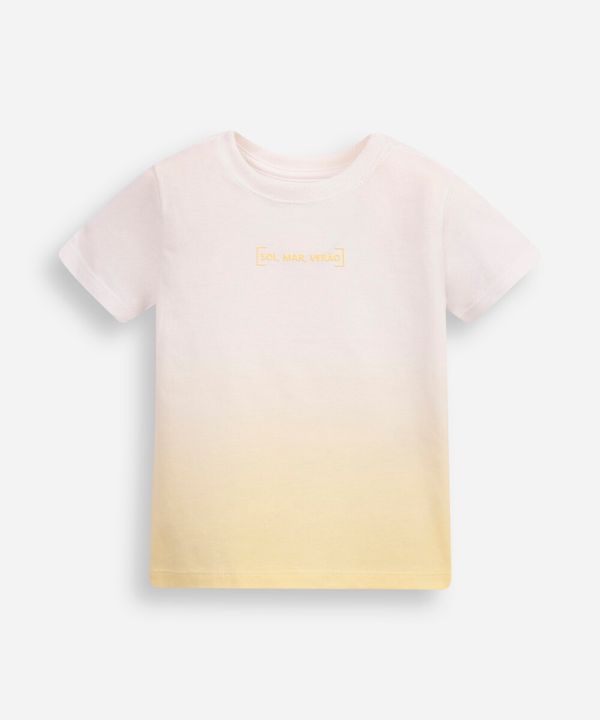 camiseta de algodão infantil sol mar verão amarela 3