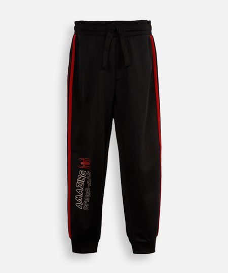 calça jogger infantil com listra homem aranha preta 6 calça jogger infantil com listra homem aranha preta 6