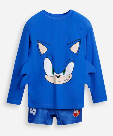 conjunto infantil proteção uv sonic azul 6