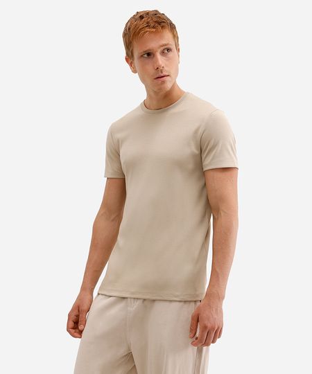 camiseta slim de algodão peruano bold bege GG camiseta slim de algodão peruano bold bege GG