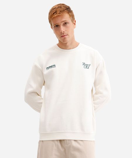 blusão masculina de moletom snoopy off white M