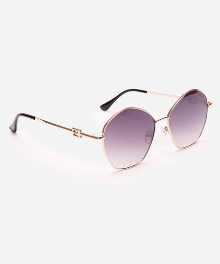 óculos de sol feminino redondo triton dourado UNICO