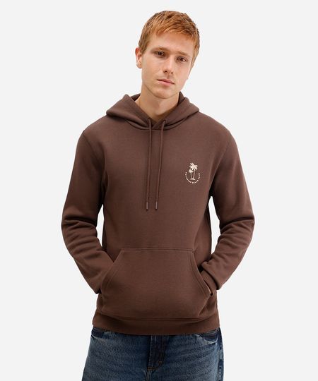 blusão masculino de moletom com capuz vacation beach club marrom G blusão masculino de moletom com capuz vacation beach club marrom G