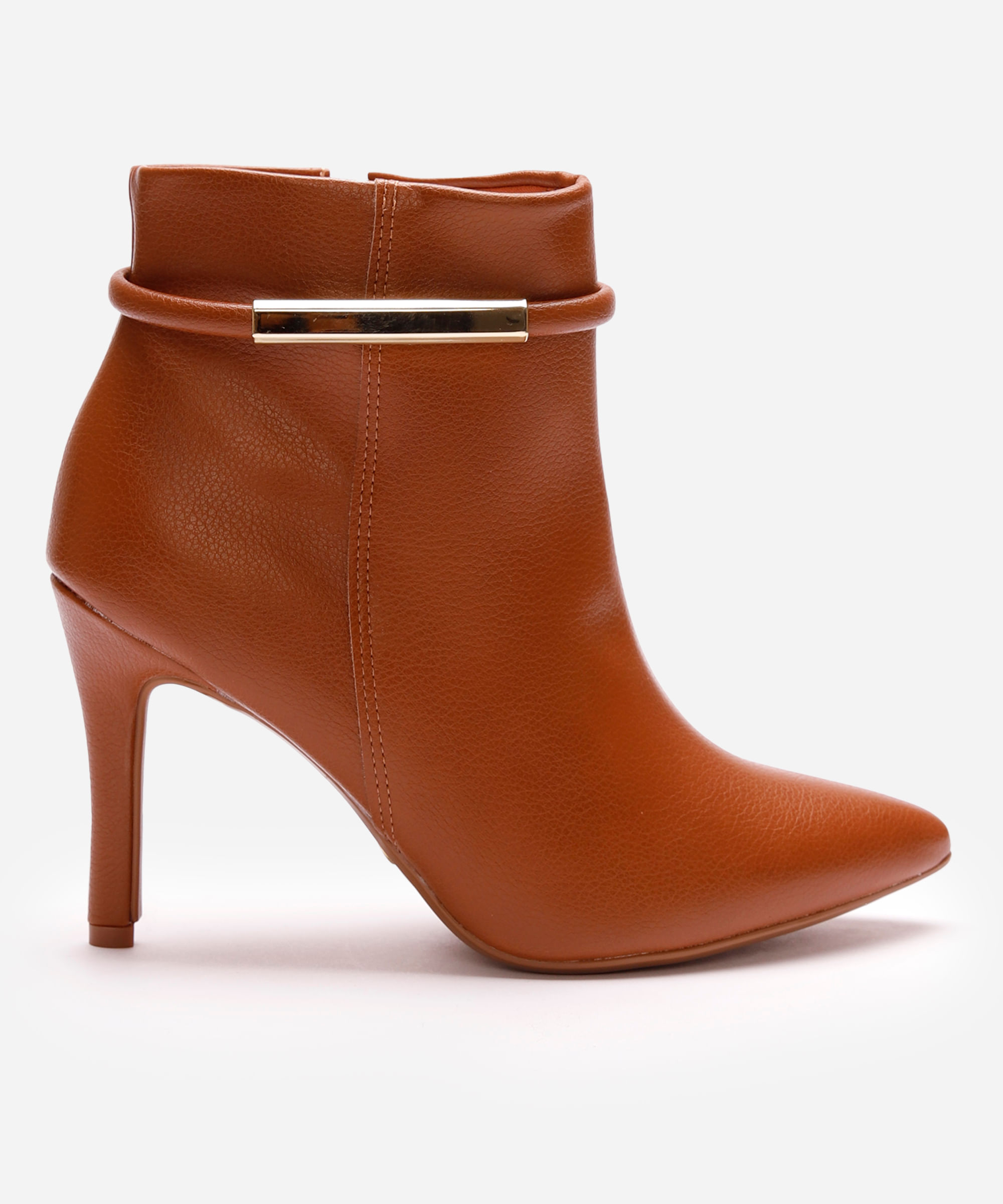 bota feminina cano curto bico fino vizzano marrom