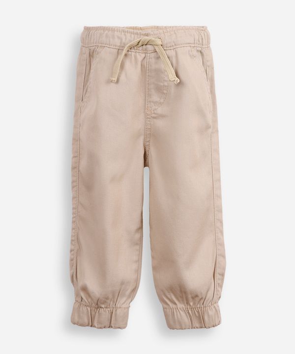 calça jogger infantil de sarja bege 3