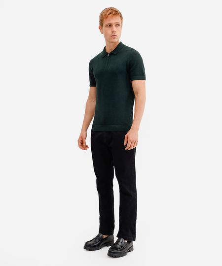 calça reta jeans masculina básica preta 40