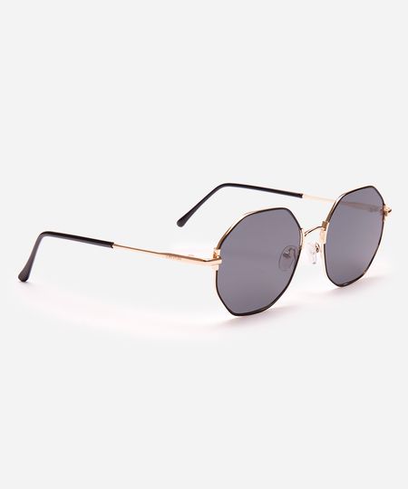 óculos de sol redondo feminino triton dourado UNICO