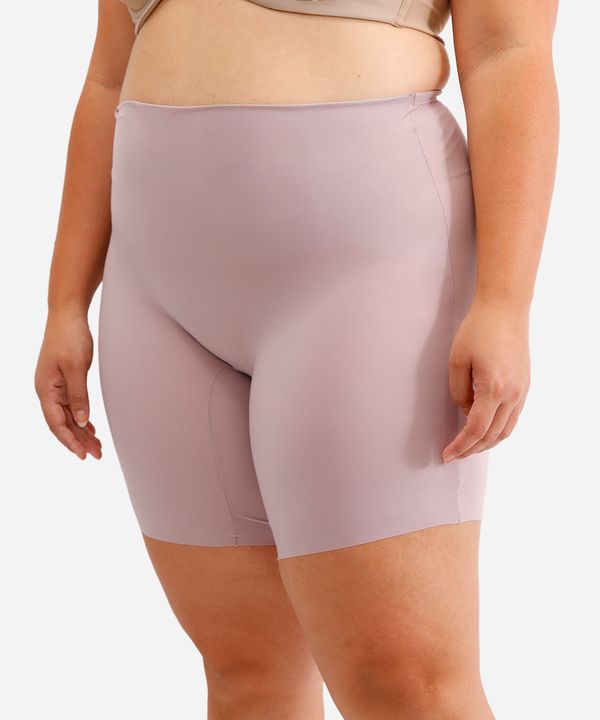 bermuda dilady modeladora cintura alta plus size bege 54