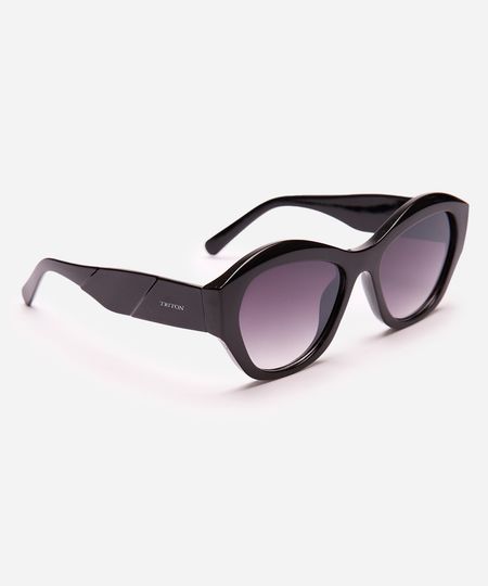 óculos de sol feminino oval triton preto UNICO