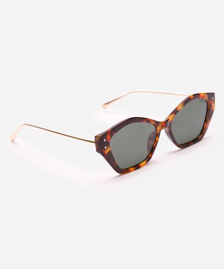 óculos de sol oval tartaruga feminino triton marrom UNICO