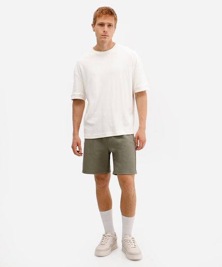 bermuda reta masculina com bolsos verde M