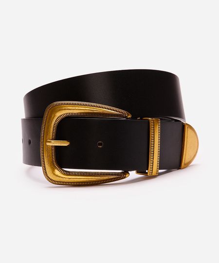 cinto feminino largo fivela quadrada preto 105CM
