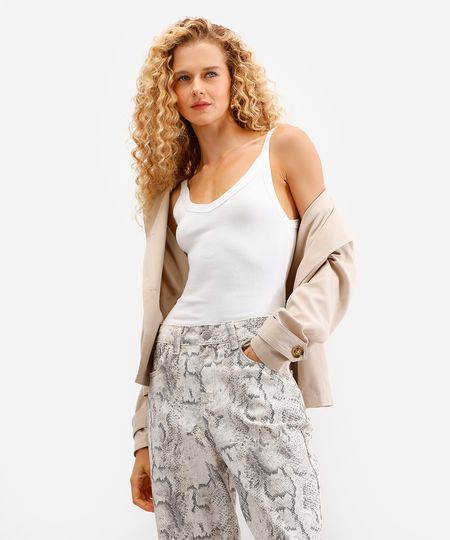 regata básica feminina canelada off white PP regata básica feminina canelada off white PP