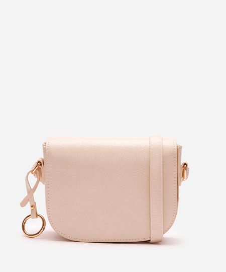 bolsa feminina transversal croco off white UNICO