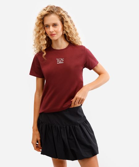 camiseta feminina de algodão dont procrastinate vinho PP camiseta feminina de algodão dont procrastinate vinho PP