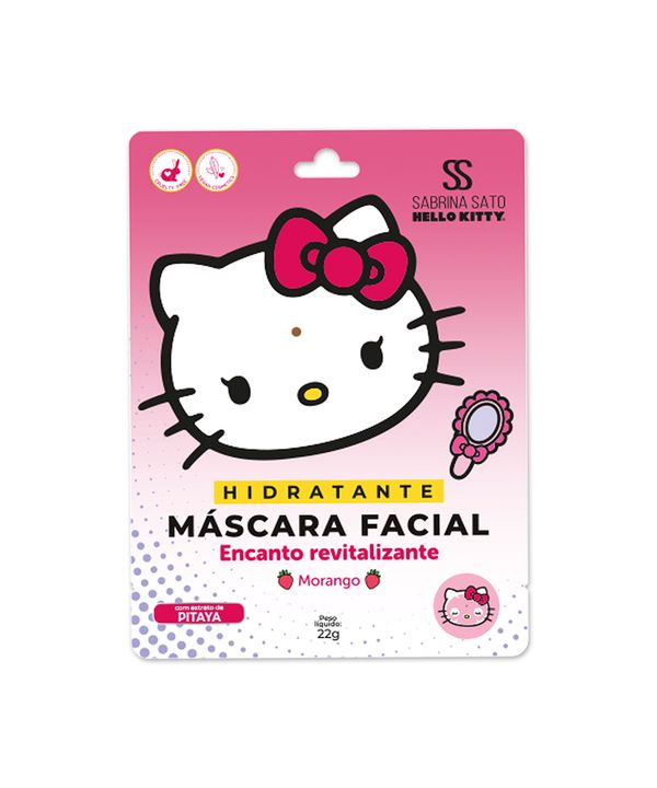 máscara facial hello kitty sabrina sato morango 22g UNICO