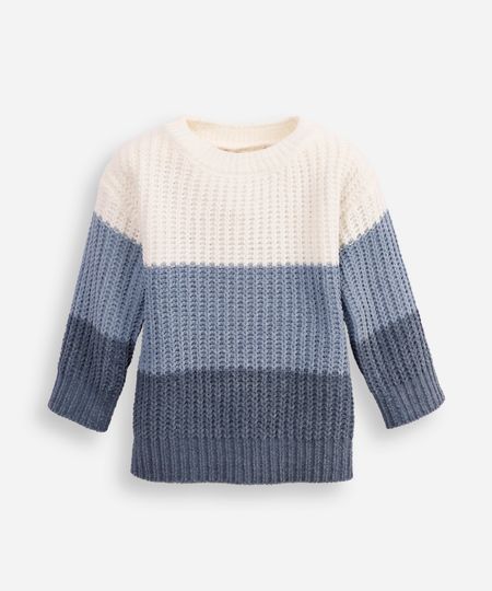 suéter de tricot infantil listrada azul 3