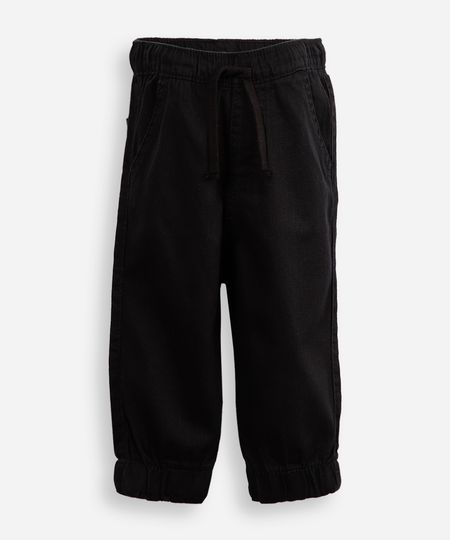 calça jogger infantil de sarja preta 4