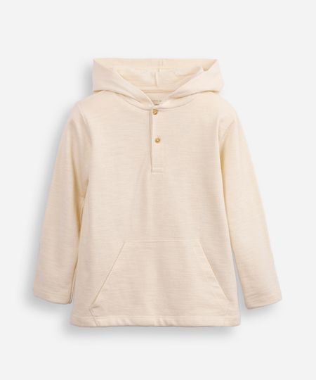 camiseta infantil de algodão texturizada com capuz bege 8