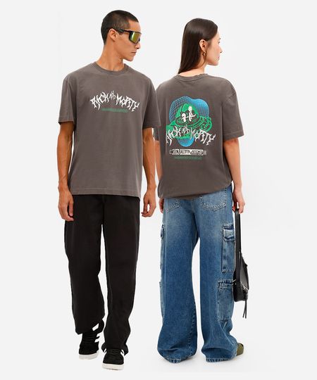 camiseta masculina de algodão rick and morty marrom PP