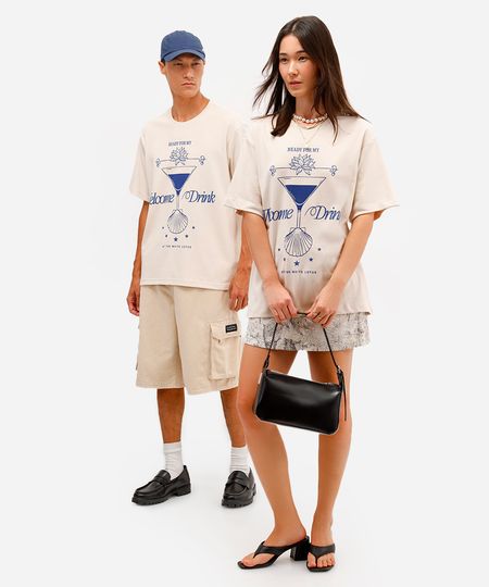 camiseta masculina de algodão the white lotus hbo bege M