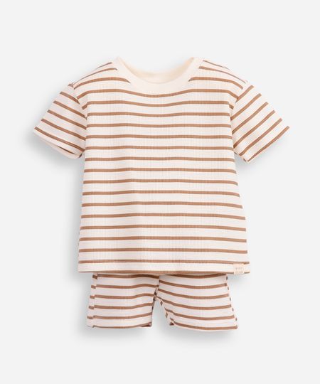 conjunto infantil curto listrada bege 4 conjunto infantil curto listrada bege 4