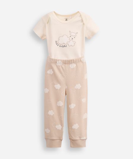 conjunto de algodão infantil ovelhinha pura fofura bege 6-9 conjunto de algodão infantil ovelhinha pura fofura bege 6-9