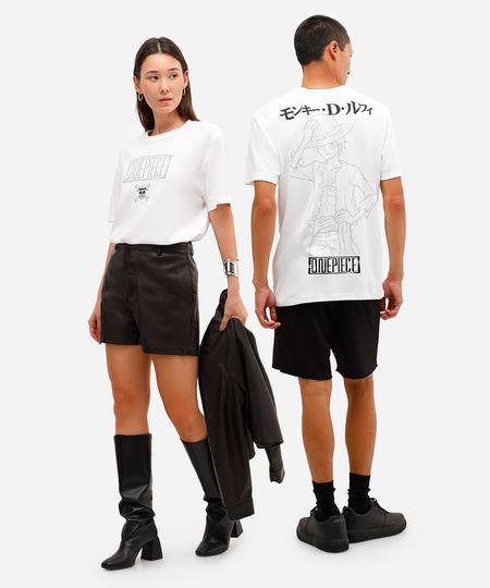 camiseta de algodão one piece off white G