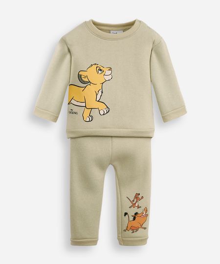 conjunto infantil longo de moletom simba verde 6-9 conjunto infantil longo de moletom simba verde 6-9