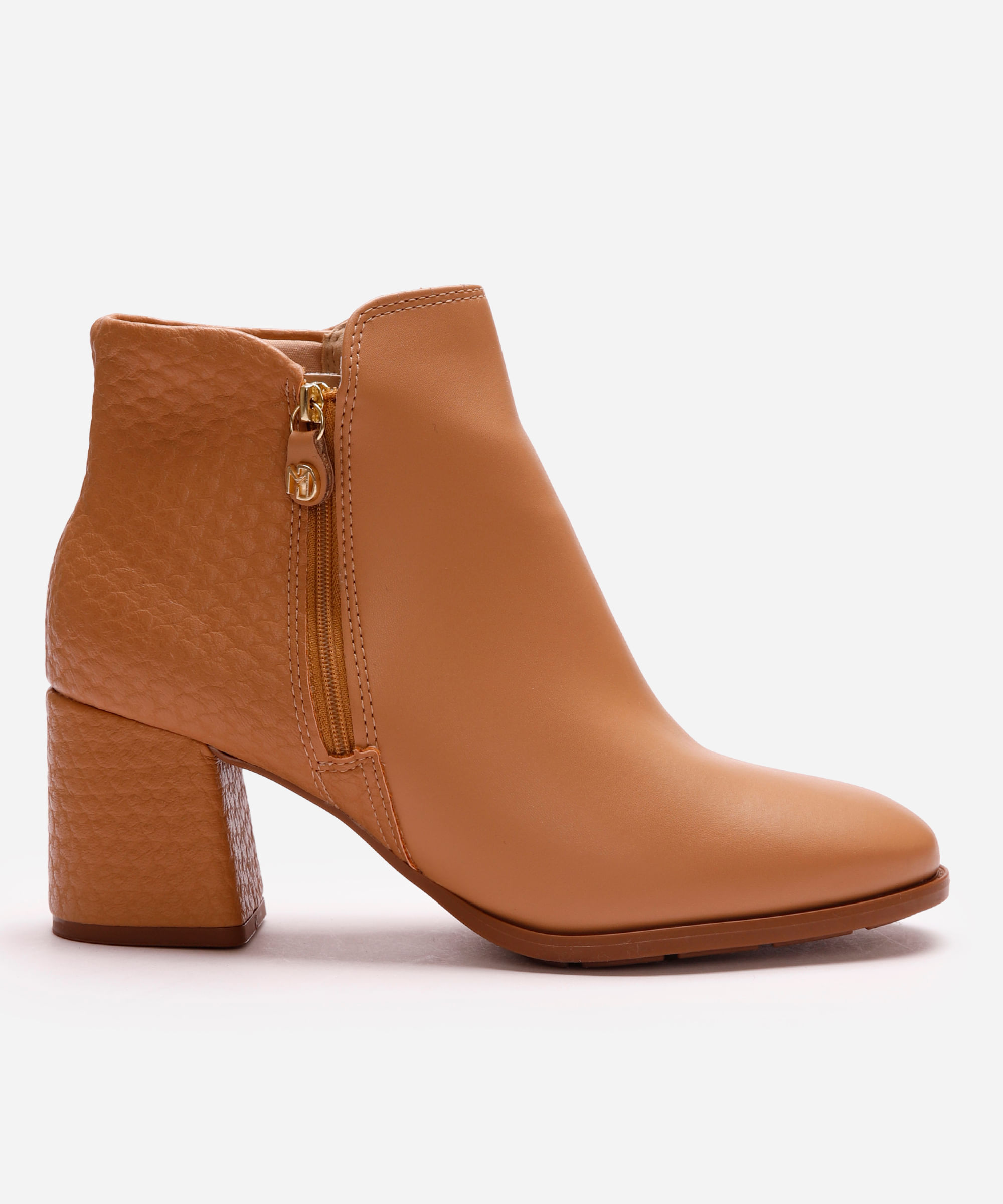 bota feminina cano curto texturizada modare marrom