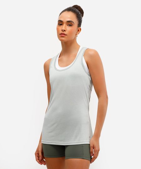 regata esportiva ace básica decote nadador cinza M regata esportiva ace básica decote nadador cinza M