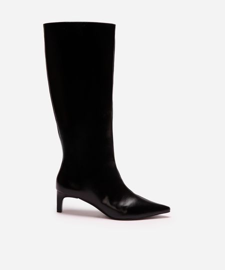 bota cano alto bico fino salto baixo mindset preta 35