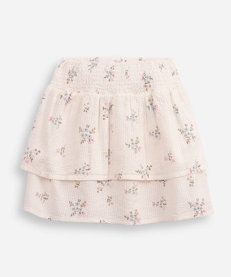 saia curta infantil floral texturizada off white 6 saia curta infantil floral texturizada off white 6