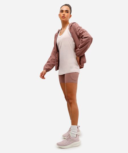 bermuda feminina esportiva ace com bolsos rosa GG