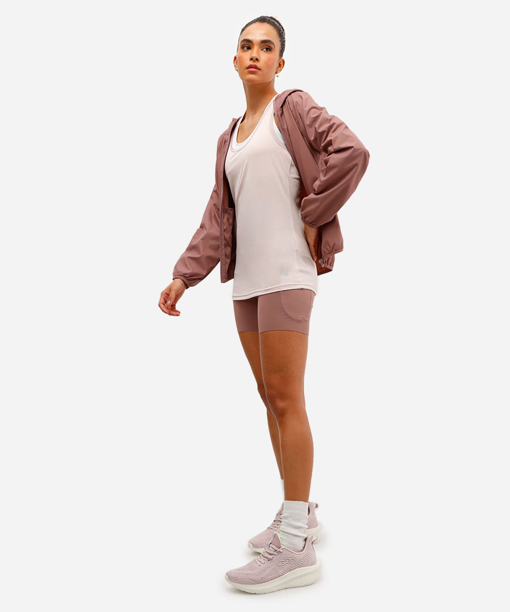 bermuda feminina esportiva com bolsos rosa