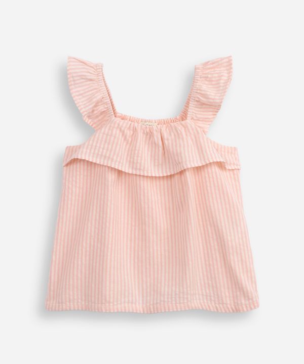 blusa de algodão infantil listrada rosa 10