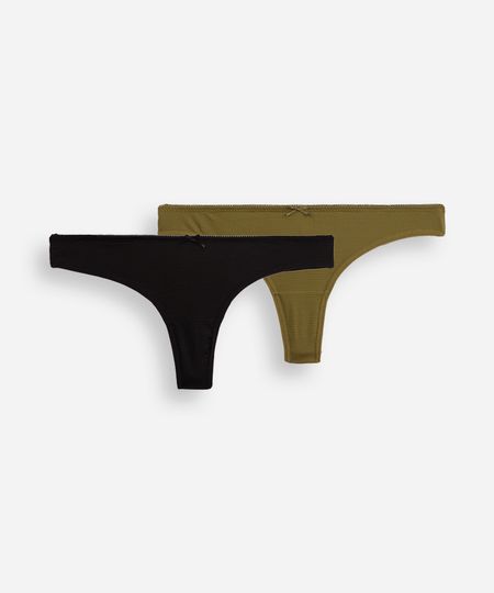 kit de 2 calcinhas fio dental texturizadas colorido M kit de 2 calcinhas fio dental texturizadas colorido M