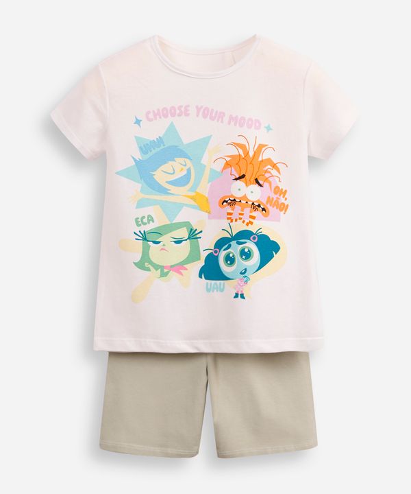 conjunto infantil curto divertida mente off white 8