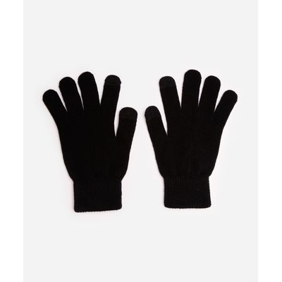 luva masculina de tricot touch screen preto