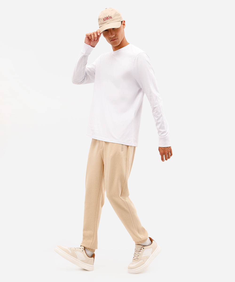 calça de moletom jogger - kaki