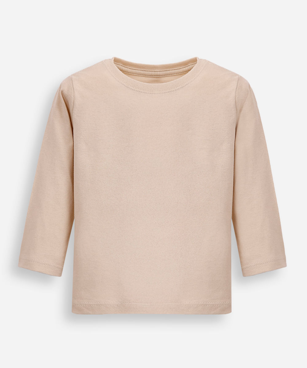 camiseta de algodão infantil bege