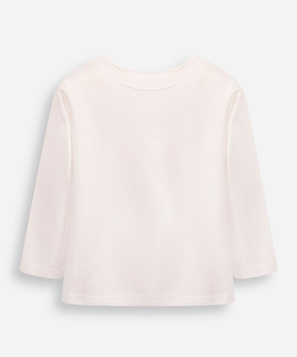 camiseta de algodão infantil off white